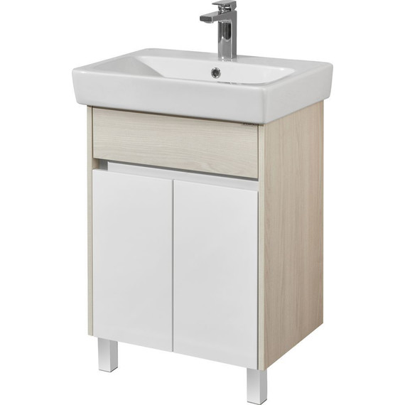 Тумба напольная с раковиной Акватон Верди 60 см 1A2077K1VDAV0, белый/ясень фабрик - фото, картинка 2 Тумба напольная с раковиной Акватон Верди 60 см 1A2077K1VDAV0, белый/ясень фабрик - фото 2