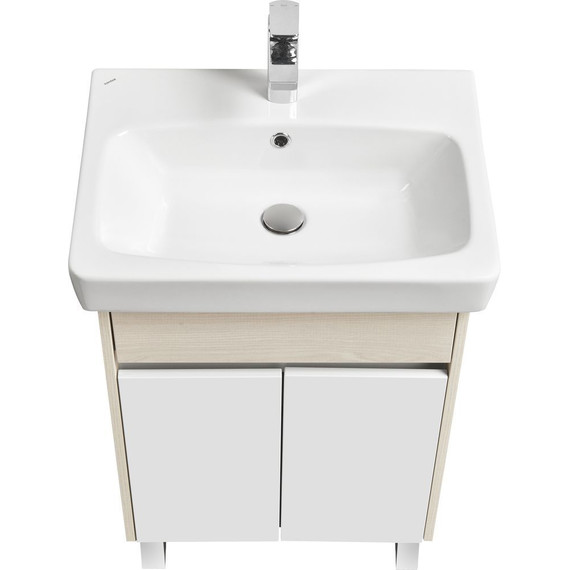 Тумба напольная с раковиной Акватон Верди 60 см 1A2077K1VDAV0, белый/ясень фабрик - фото, картинка 3 Тумба напольная с раковиной Акватон Верди 60 см 1A2077K1VDAV0, белый/ясень фабрик - фото 3