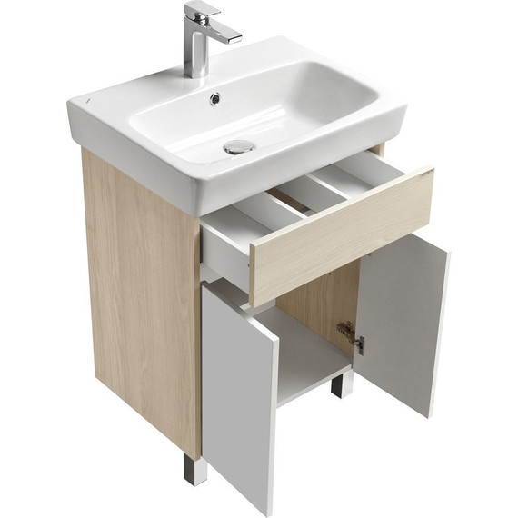 Тумба напольная с раковиной Акватон Верди 60 см 1A2077K1VDAV0, белый/ясень фабрик - фото, картинка 4 Тумба напольная с раковиной Акватон Верди 60 см 1A2077K1VDAV0, белый/ясень фабрик - фото 4