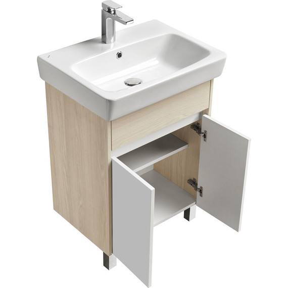 Тумба напольная с раковиной Акватон Верди 60 см 1A2077K1VDAV0, белый/ясень фабрик - фото, картинка 5 Тумба напольная с раковиной Акватон Верди 60 см 1A2077K1VDAV0, белый/ясень фабрик - фото 5