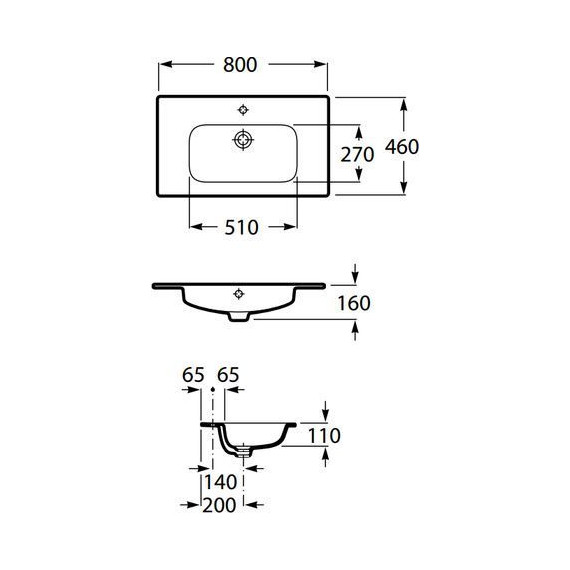 Тумба подвесная с раковиной Акватон Римини 80 см 1A2267K1RN010, белый глянцевый - фото 7
