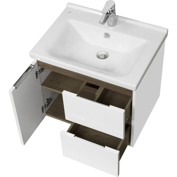 Тумба подвесная с раковиной Акватон Рене 60 см 1A2585K0NRC80, белый - фото 4