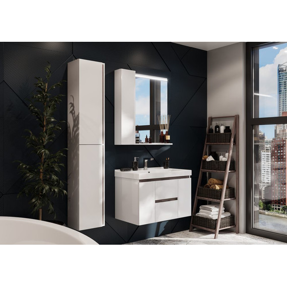 Тумба подвесная с раковиной Акватон Рене 80 см 1A2586K0NRC80, белый - фото 11