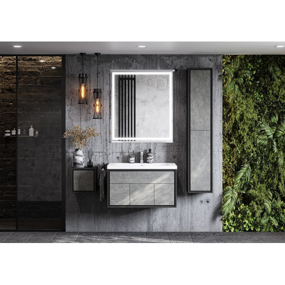 Пенал подвесной Акватон Уэльс 30 см 1A267703WA6A0, графит/серый бетон - фото 5