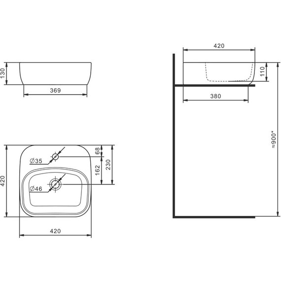Тумба подвесная с раковиной Акватон Марбл 60 см 1A2761K1MH4C0 (раковина Одри) слэйт - фото 10