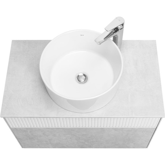 Тумба подвесная с раковиной Акватон Марбл 80 см 1A2762K2MH4C0 (раковина Mila 40) слэйт - фото 3