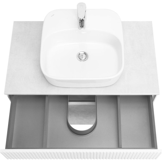 Тумба подвесная с раковиной Акватон Марбл 80 см 1A2762K0MH4C0 (раковина Одри Soft) слэйт - фото 4