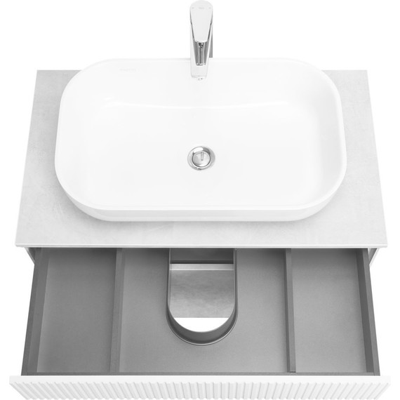 Тумба подвесная с раковиной Акватон Марбл 80 см 1A2762K4MH4C0 (раковина Лола) слэйт - фото 3