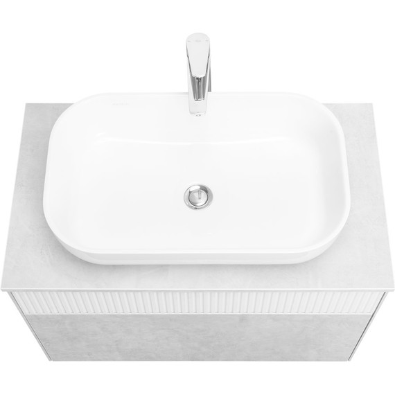 Тумба подвесная с раковиной Акватон Марбл 80 см 1A2762K3MH4C0 (раковина Одри Round) слэйт - фото 4