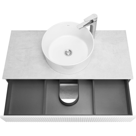 Тумба подвесная с раковиной Акватон Марбл 100 см 1A2763K2MH4C0 (раковина Mila 40) слэйт - фото 3
