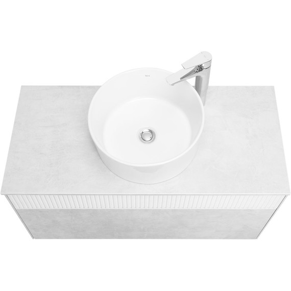 Тумба подвесная с раковиной Акватон Марбл 100 см 1A2763K2MH4C0 (раковина Mila 40) слэйт - фото 4