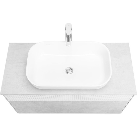 Тумба подвесная с раковиной Акватон Марбл 100 см 1A2763K4MH4C0 (раковина Лола) слэйт - фото 4