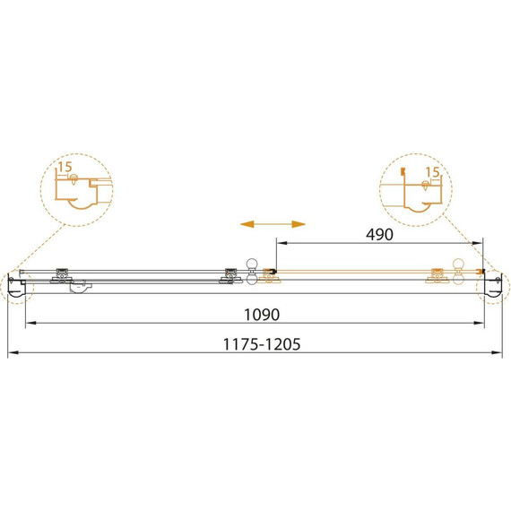 Душевая дверь Cezares 120 см GIUBILEO-BF-1-120-CP-Br, бронза/прозрачное/узор - фото 2