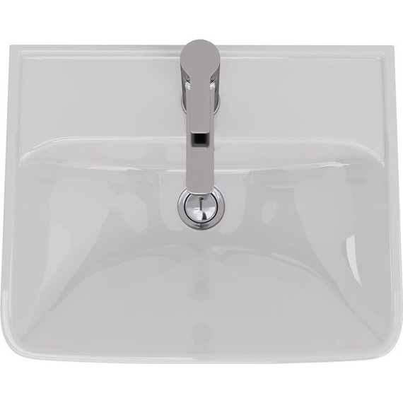 Тумба подвесная с раковиной Lemark Combi 45 см LM03C45T-black, белый глянец/черный матовый - фото 7