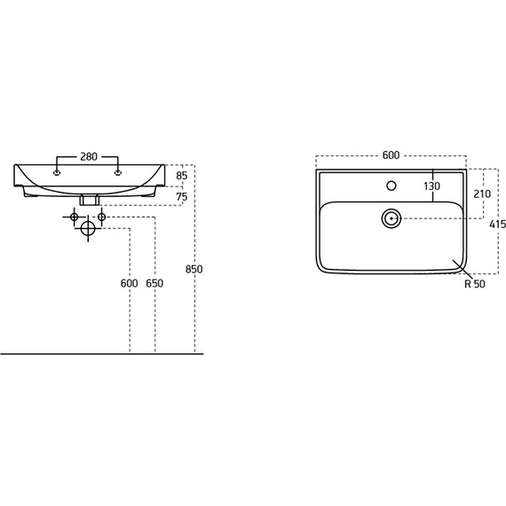 Тумба подвесная с раковиной Lemark Combi 60 см LM03C60T-Beton, белый глянец/бетон - фото 9