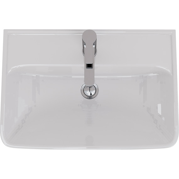 Тумба подвесная с раковиной Lemark Combi 60 см LM03C60T-Beton, белый глянец/бетон - фото 8