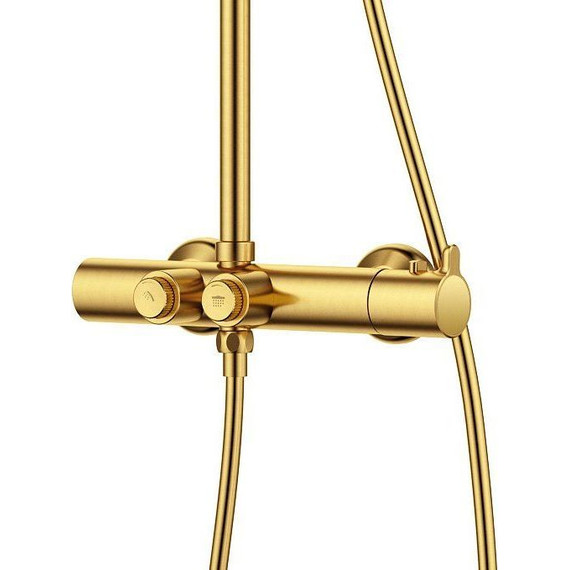Душевая стойка с термостатом Cezares ECO-CD-T-BORO, брашированное золото - фото 4