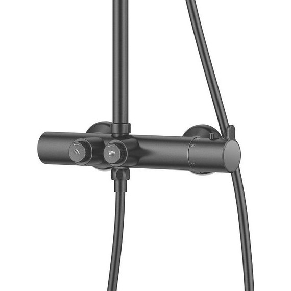 Душевая стойка с термостатом Cezares ECO-CD-T-NOP, черный матовый - фото 2