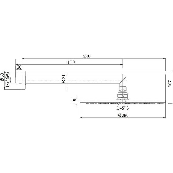 Верхний душ Bossini Cosmo 280x280 мм H70596I.030 - фото 5