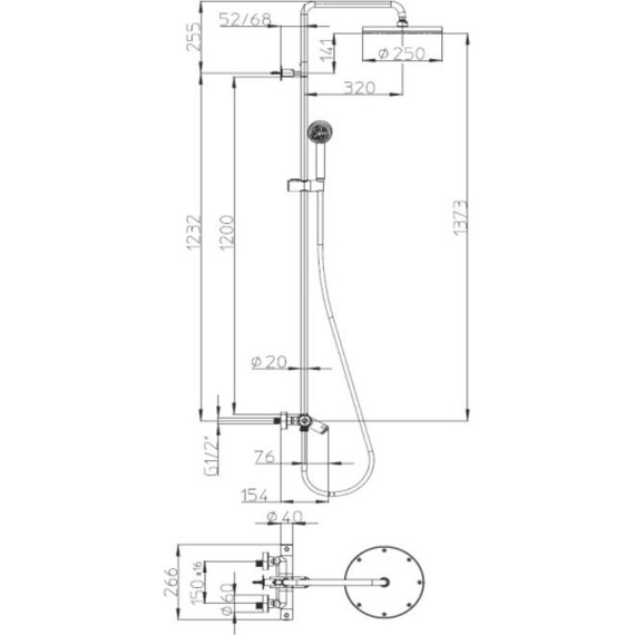 Душевая стойка с термостатом Bossini Elios L10401.1.030 - фото 4