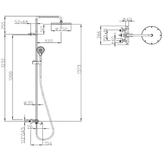 Душевая стойка с термостатом Bossini Elios L10402.1.030 - фото 4
