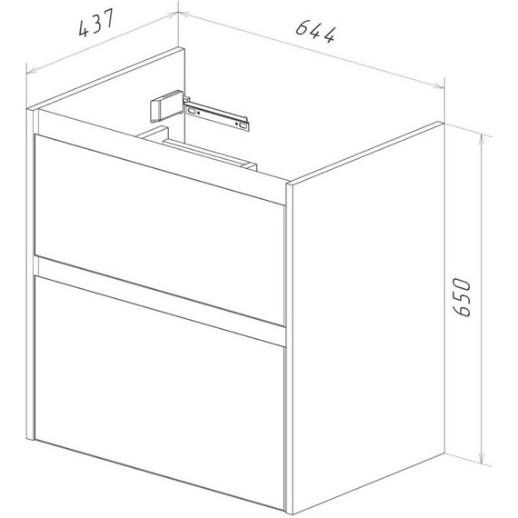 Тумба подвесная с раковиной Lemark Combi 70 см LM03C70T-Beton, белый глянец/бетон - фото 11