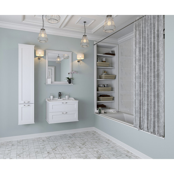 Тумба подвесная с раковиной Акватон Леон 65 см 1A1870K0LBPR0, дуб бежевый - фото 5