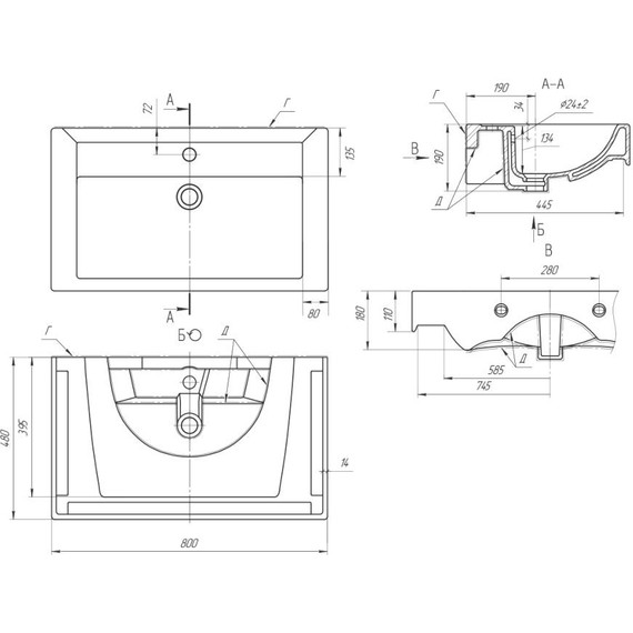 Тумба подвесная с раковиной Lemark Buno Mini 80 см LM05BM80T - фото 10