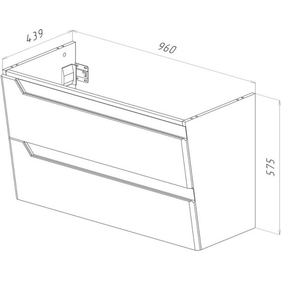 Тумба подвесная со столешницей Lemark Miano 100 см LM06M100T - фото 5