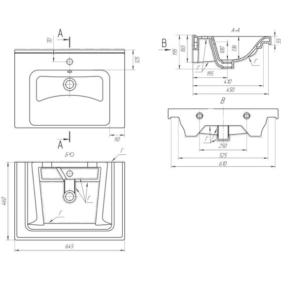 Тумба подвесная с раковиной Lemark Olivia 65 см LM08OL65T, дуб кантри/белый глянец - фото 11