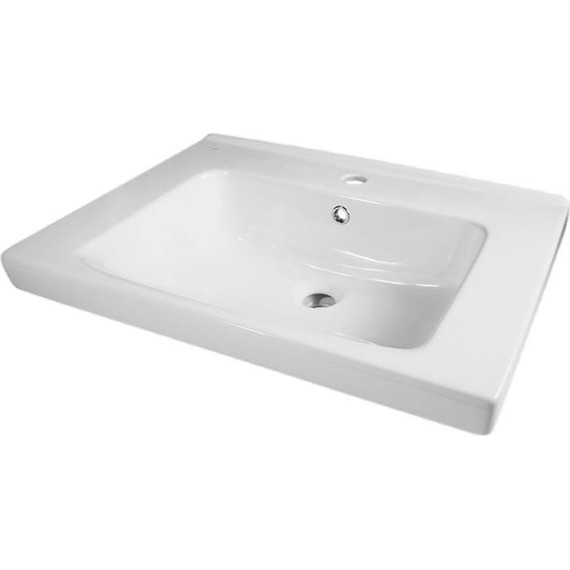 Тумба подвесная с раковиной Lemark Olivia 65 см LM08OL65T, дуб кантри/белый глянец - фото 9