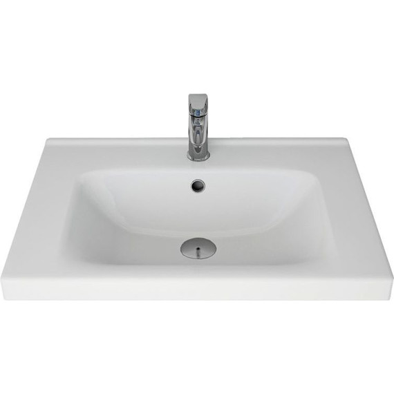 Тумба подвесная с раковиной Lemark Olivia 65 см LM08OL65T, дуб кантри/белый глянец - фото 10