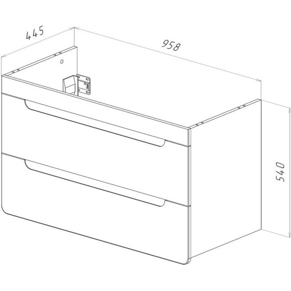 Тумба подвесная с раковиной Lemark Olivia 100 см LM08OL100T, дуб кантри/белый глянец - фото 11