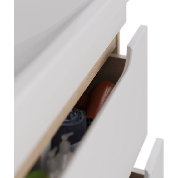 Тумба подвесная с раковиной Lemark Olivia 65 см LM08OL65T, дуб кантри/белый глянец - фото 4