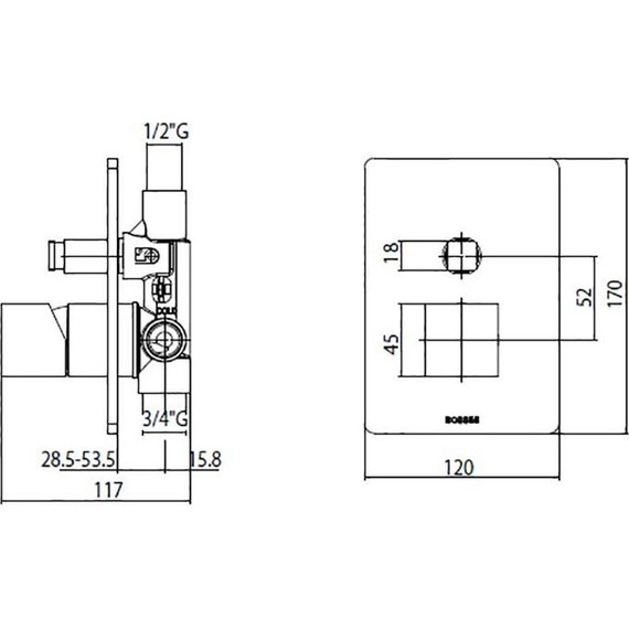 Смеситель для ванны Bossini Cube Z00063.030 - фото 3