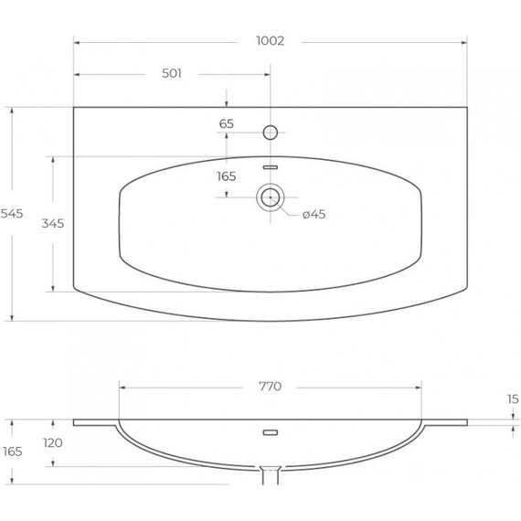 Тумба подвесная с раковиной Cezares Elettra 100 см 55526, Grafite - фото 3