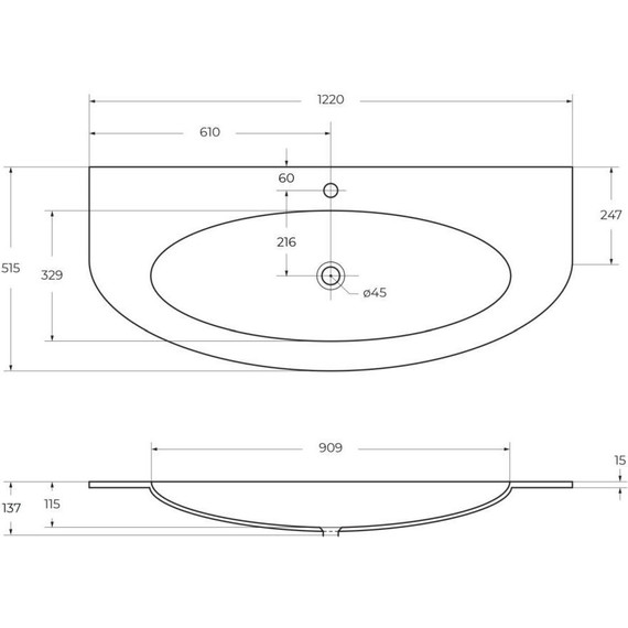 Тумба подвесная с раковиной Cezares Eden 120 см 54861, Bianco lucido - фото 14