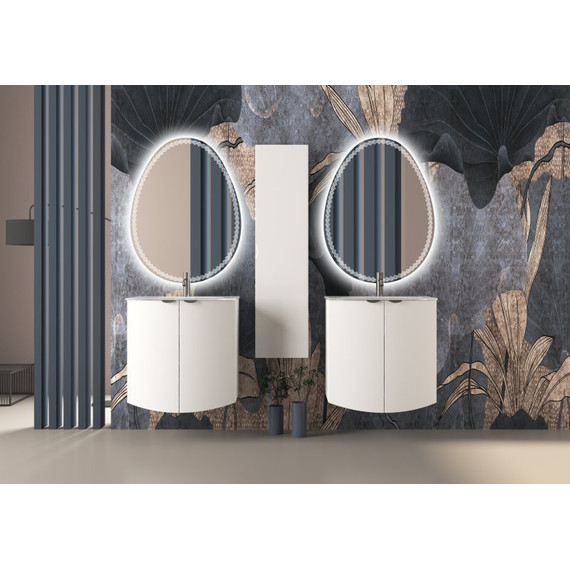 Тумба подвесная с раковиной Cezares Rialto 70 см 55170, Bianco opaco - фото 2