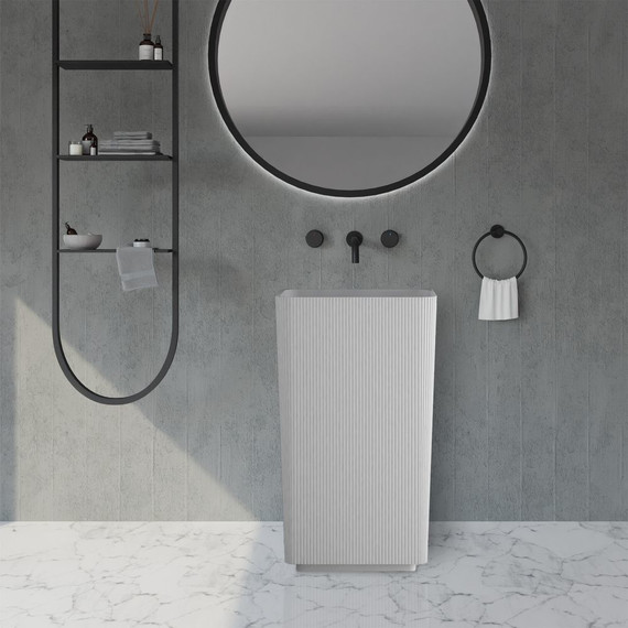 Раковина напольная Abber Stein 50 см AS2505-H, белый матовый - фото 3