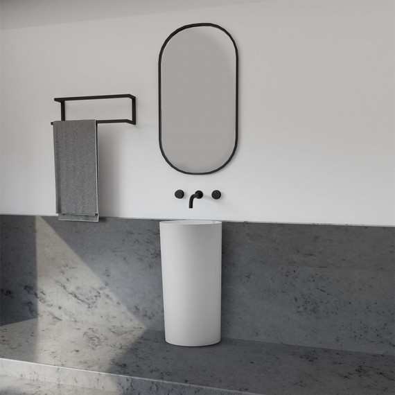 Раковина напольная Abber Stein 45 см AS2506, белый матовый - фото 3