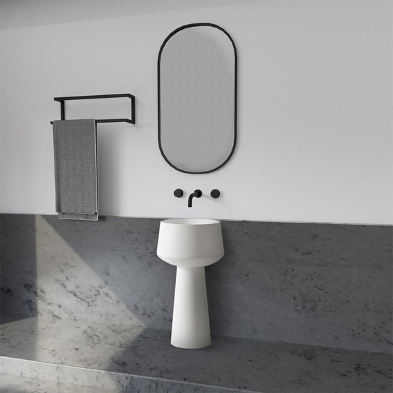 Раковина напольная Abber Stein 50 см AS2508, белый матовый - фото 2