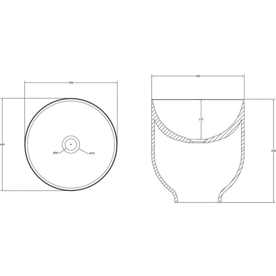 Раковина-чаша Abber Stein 40 см AS2618, белый матовый - фото 5