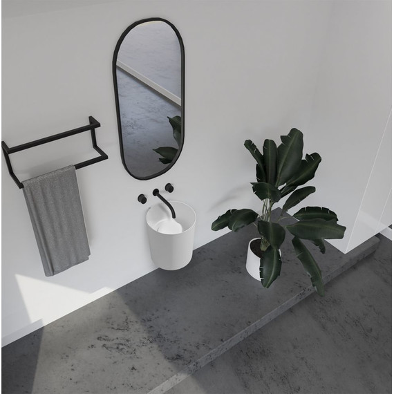 Раковина подвесная Abber Stein 42 см AS2624, белый матовый - фото 2