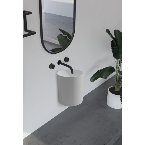 Раковина подвесная Abber Stein 42 см AS2624, белый матовый - фото 4