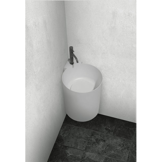 Раковина подвесная Abber Stein 42 см AS2625, белый матовый - фото, картинка 2 Раковина подвесная Abber Stein 42 см AS2625, белый матовый - фото 2