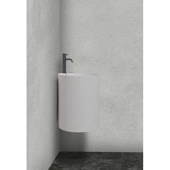 Раковина подвесная Abber Stein 42 см AS2625, белый матовый - фото, картинка 3 Раковина подвесная Abber Stein 42 см AS2625, белый матовый - фото 3