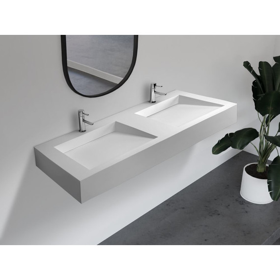 Раковина подвесная Abber Stein 152 см AS2643-1.5, белый матовый - фото 2