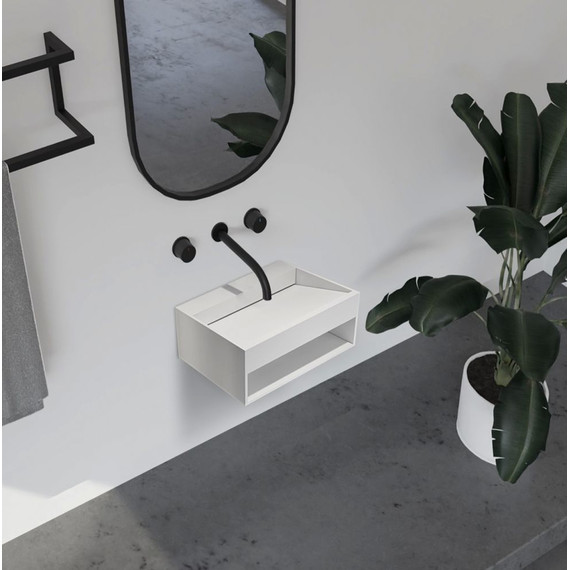 Раковина подвесная Abber Stein 80 см AS2645-0.8, белый матовый - фото 2