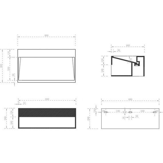 Раковина подвесная Abber Stein 80 см AS2645-0.8, белый матовый - фото 5