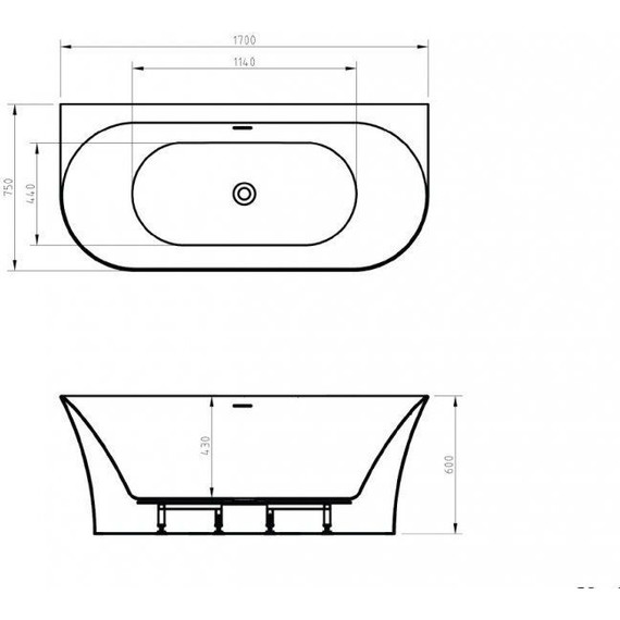Ванна акриловая Belbagno 170x75 см BB711-1700-750, Размер - мм: 1700х750 - фото, картинка 8 Ванна акриловая Belbagno 170x75 см BB711-1700-750, Размер - мм: 1700х750 - фото 8